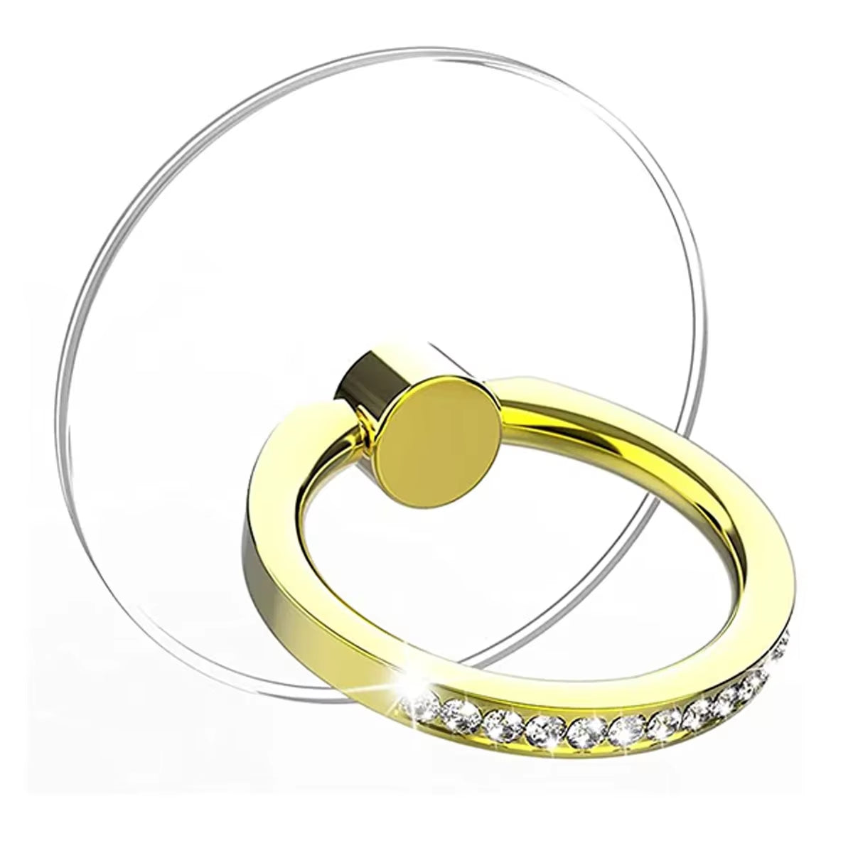 Diamond Cell Phone Ring Holder Stand Transparent Finger Grip Clear 360° Degree Rotation Kickstand Compatible Iphones