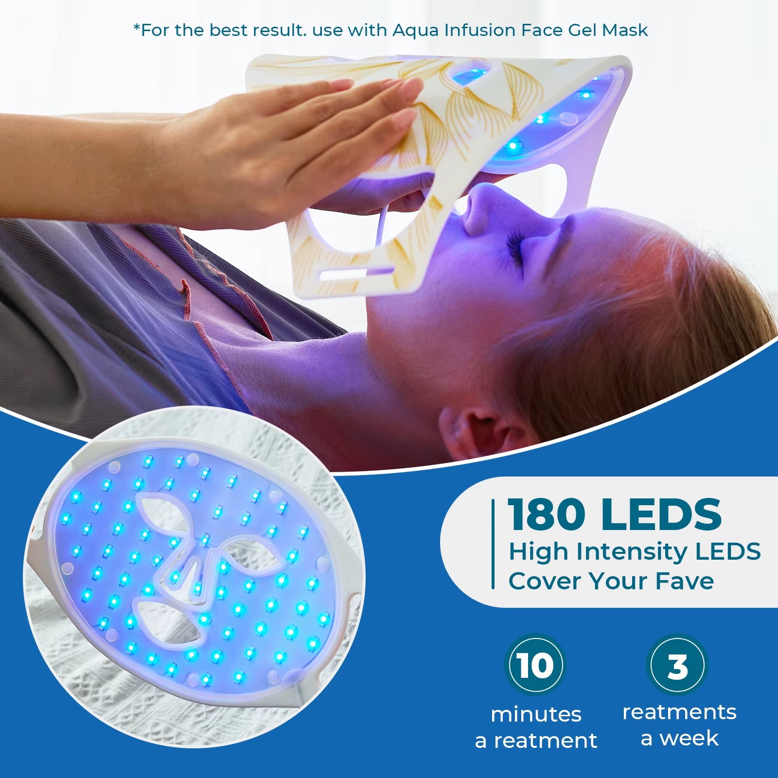Revitalize Your Skin with the Red Light Facial Beauty Mask - Advanced Blue LED Light Therapy for Acne and Anti-Aging