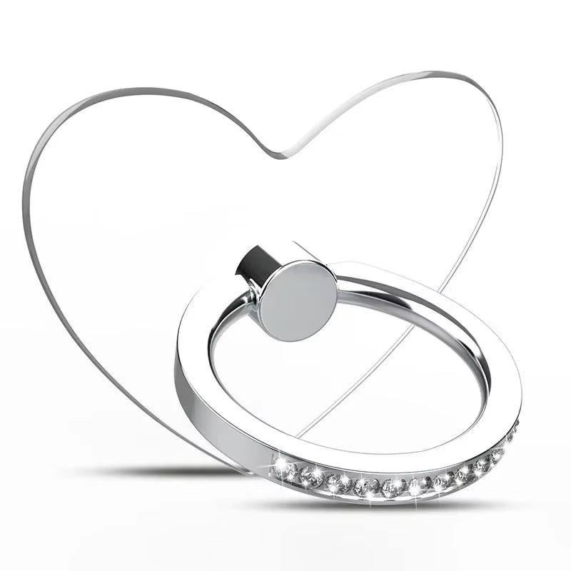 Diamond Cell Phone Ring Holder Stand Transparent Finger Grip Clear 360° Degree Rotation Kickstand Compatible Iphones