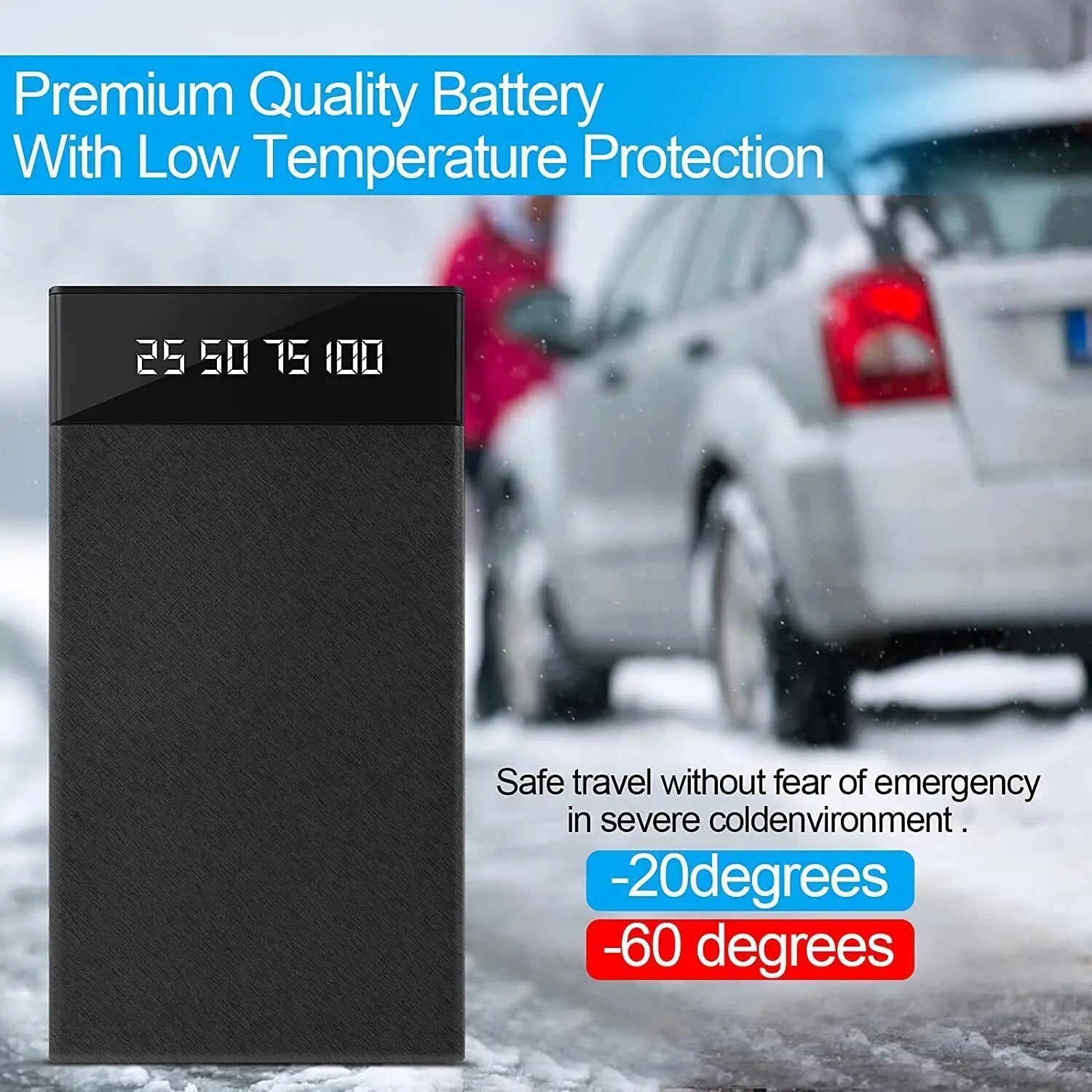 12V Portable Car Jump Starter 800A Auto Battery Booster Charger Car Emergency Booster 12000Mah Power Bank Starting Device