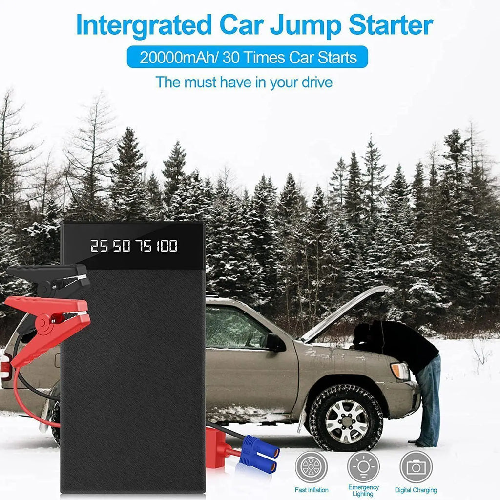 12V Portable Car Jump Starter 800A Auto Battery Booster Charger Car Emergency Booster 12000Mah Power Bank Starting Device