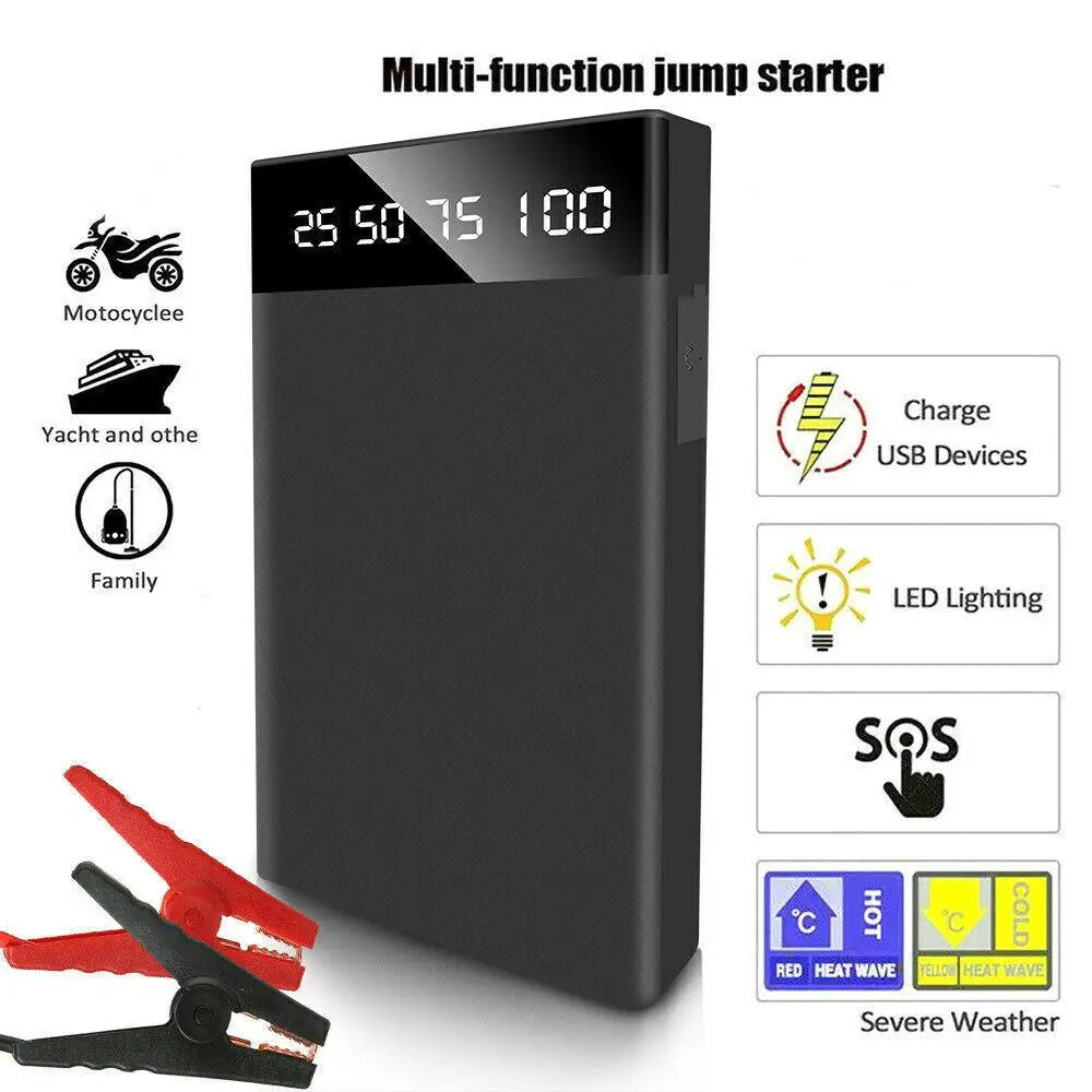 12V Portable Car Jump Starter 800A Auto Battery Booster Charger Car Emergency Booster 12000Mah Power Bank Starting Device