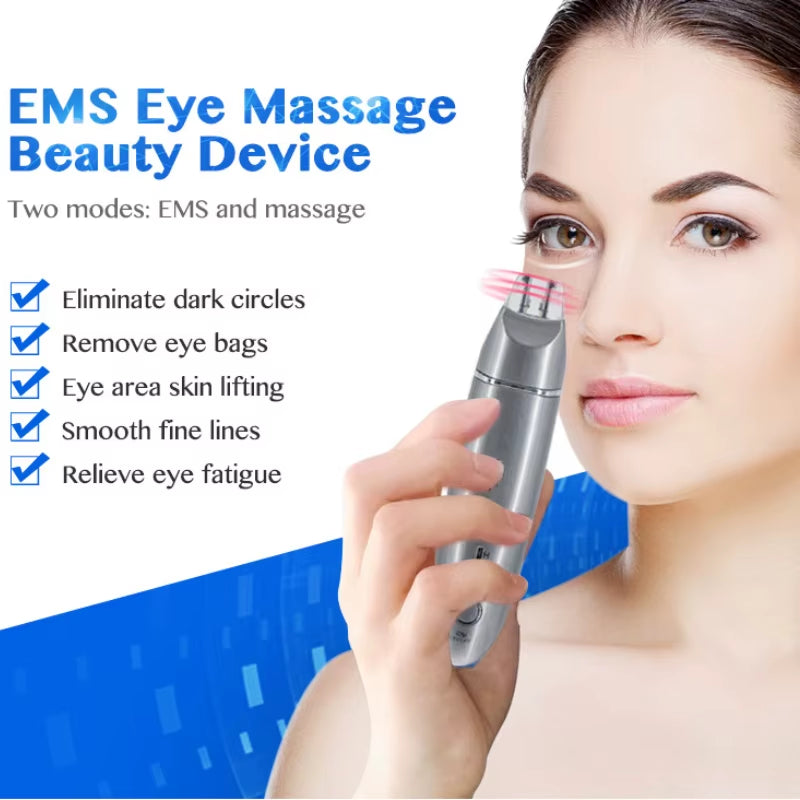 2025 New 2 in 1 EMS Eye Face Vibration Massager Portable Electric Dark Circle Removal Anti-Ageing Eye Wrinkle Beauty Care Tool