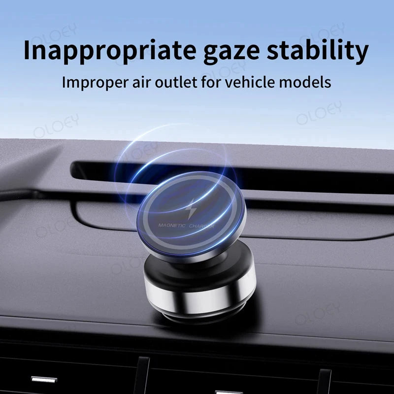 Wireless Charge 360°Rotatable Vacum Car Holder for Iphone Samsung Xiaomi Magnetic Car Mount Vacuum Phone Holder