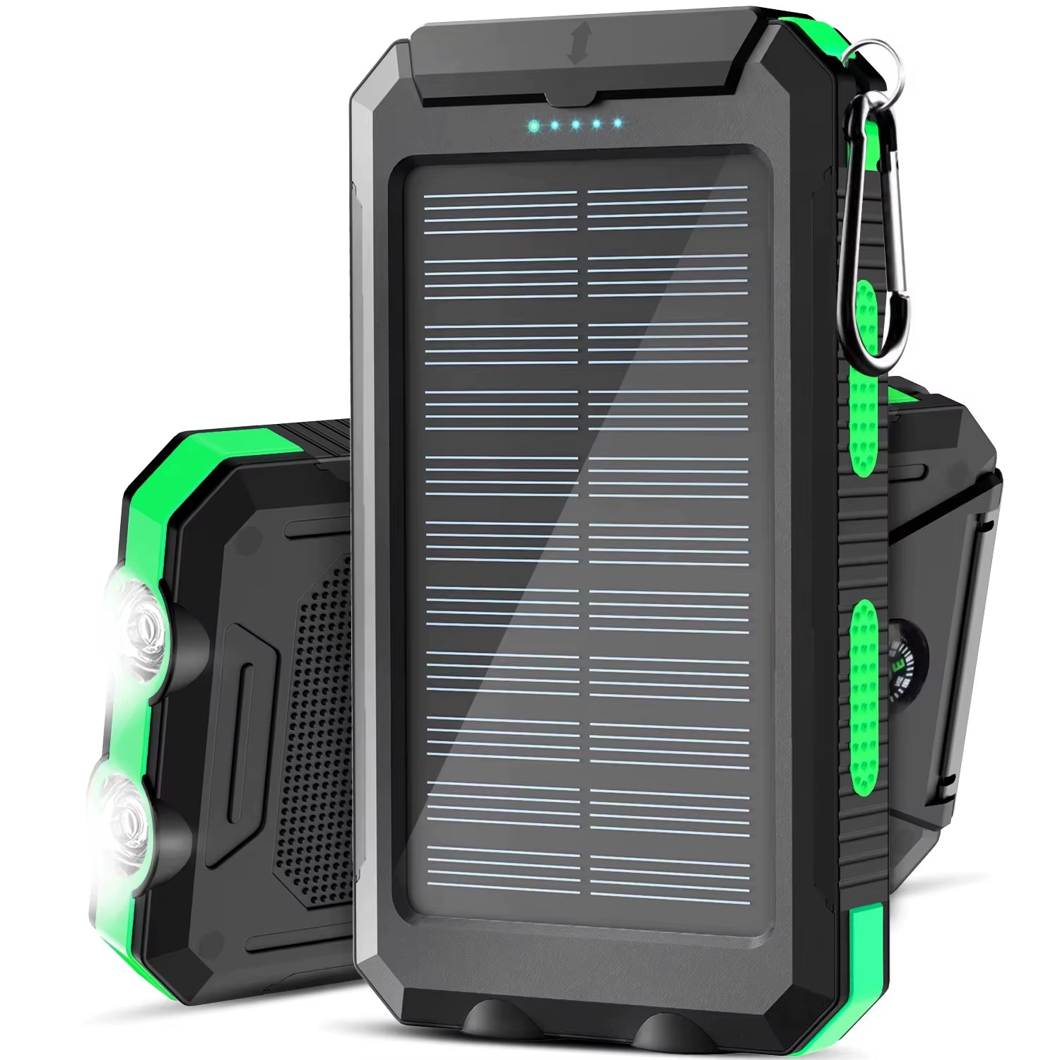 30000Mah Solar Power Bank Dual USB Travel Large Capacity LED Lighting Outdoor Waterproof Power Bank Camping Spare Power