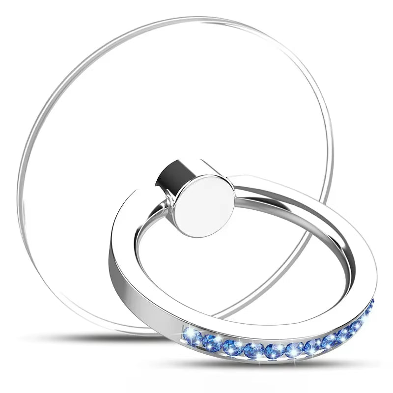 Diamond Cell Phone Ring Holder Stand Transparent Finger Grip Clear 360° Degree Rotation Kickstand Compatible Iphones