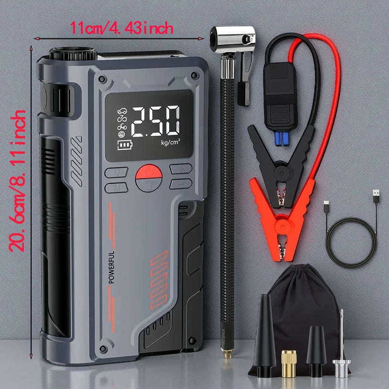 PUM2600A 4-In-1 Car Jump Starter Power Bank Air Compressor Portable Power Station with Car Battery Charger and Booster